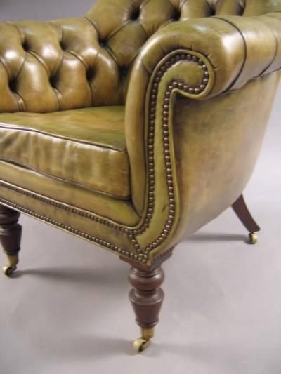 Leather English Library Chair