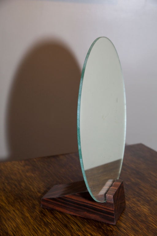 Emile-Jacques Ruhlmann Macassar Ebony Mirror Art Deco 1930 In Good Condition In Encino, CA