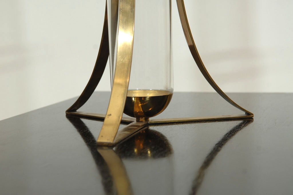Pair of Large Brass and Glass Vases by Gabriela Crespi 1