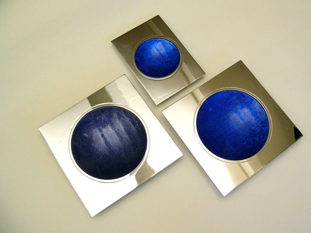 ITALIAN ENAMEL CHROME & SILVER BOWLS by Studio Del Campo 4
