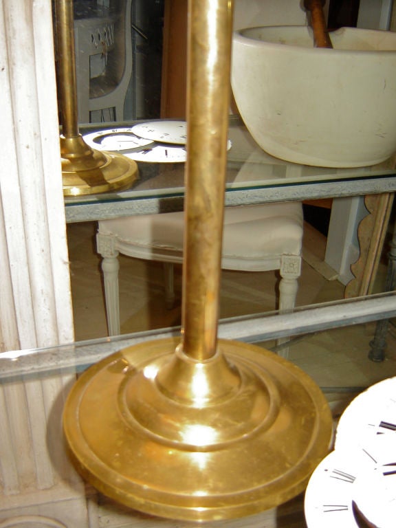 French patisserie stand with glass shelves and bronze finials. Shelves are adjustable.