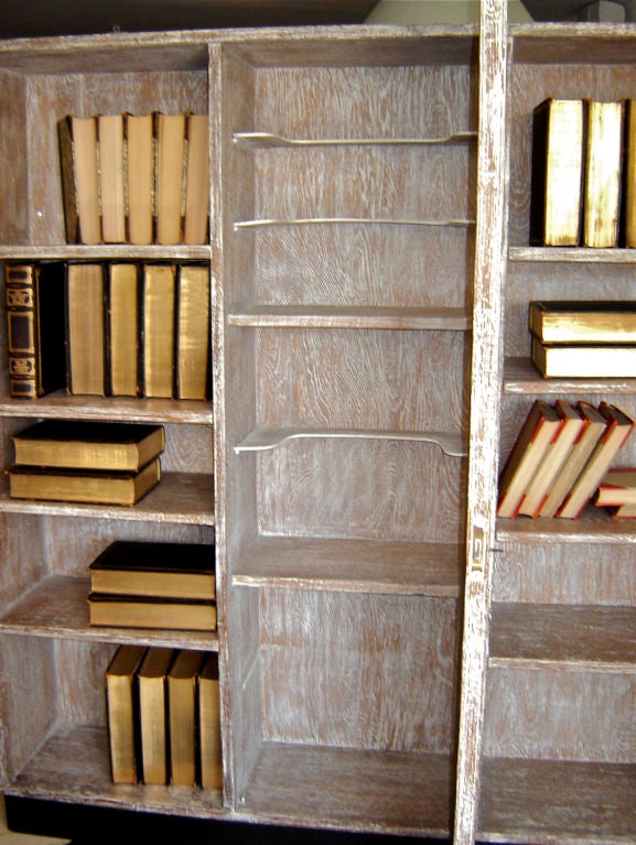 American Mid Century Cerused Oak Bar/Bookshelf