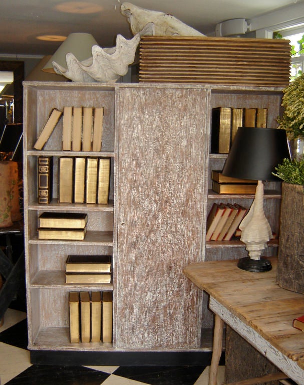 20th Century Mid Century Cerused Oak Bar/Bookshelf