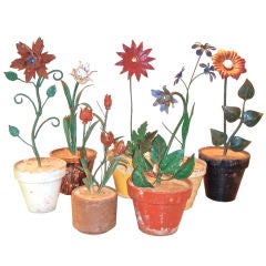 Collection of Spanish Folk Art Iron Flowers