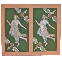 Antique PAIR of Large Carousel Panels