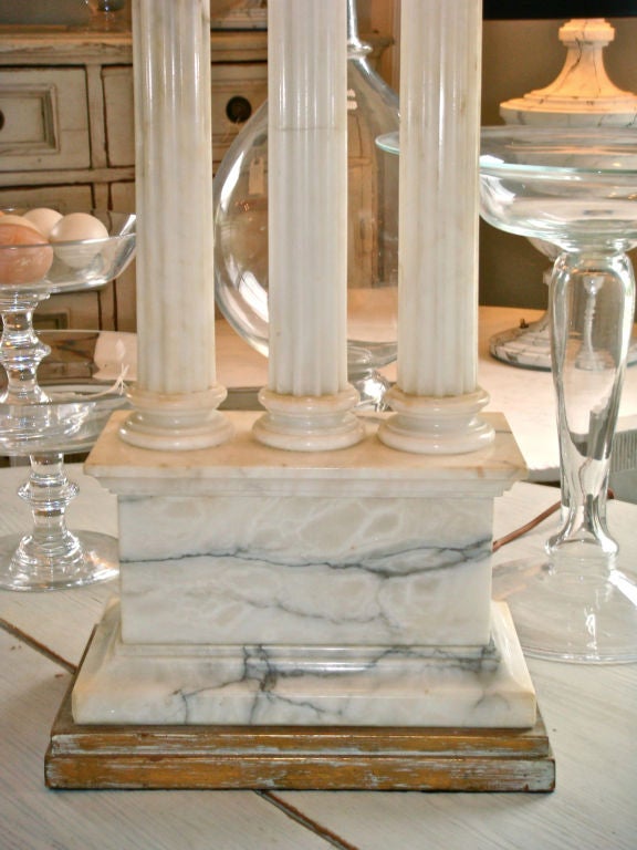 Exceptional Alabaster Column Lamp