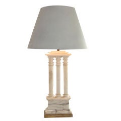Exceptional Alabaster Column Lamp