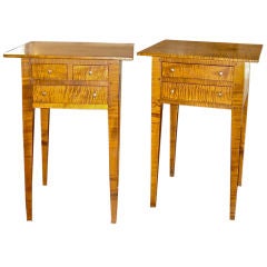 Pair of Tiger Maple Night Stands