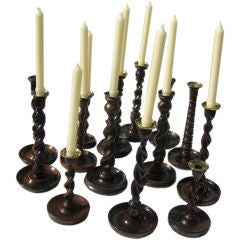 Vintage wooden candlestics