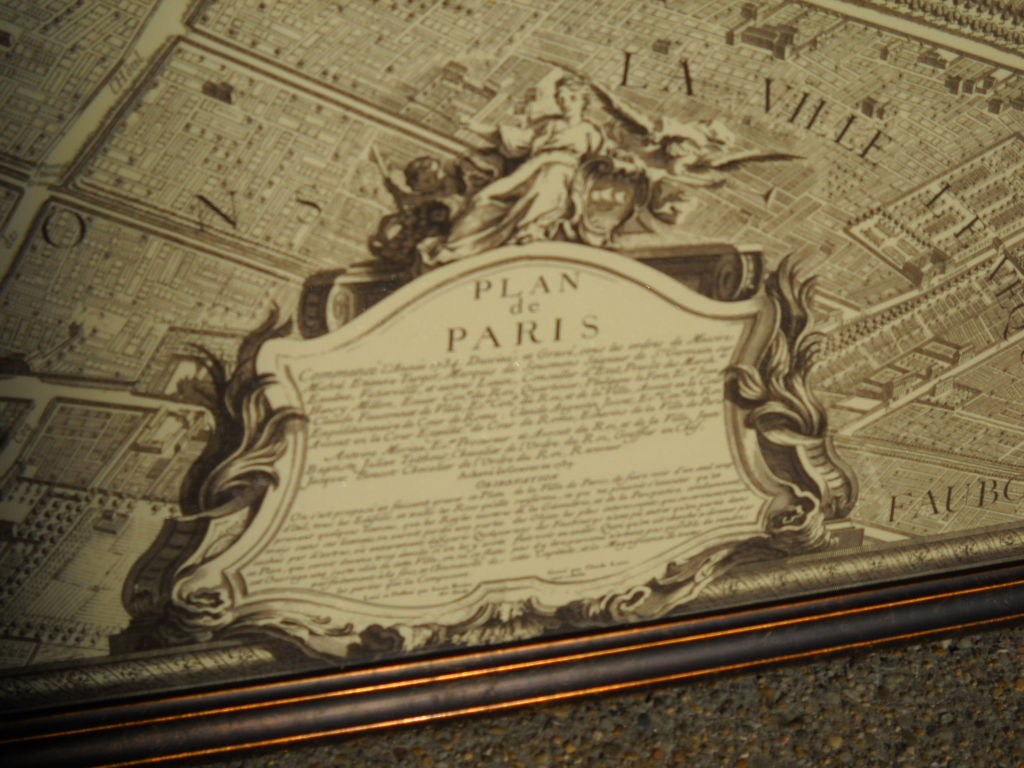 Copy of Paris map from 1739.Three separate framed segments each 34