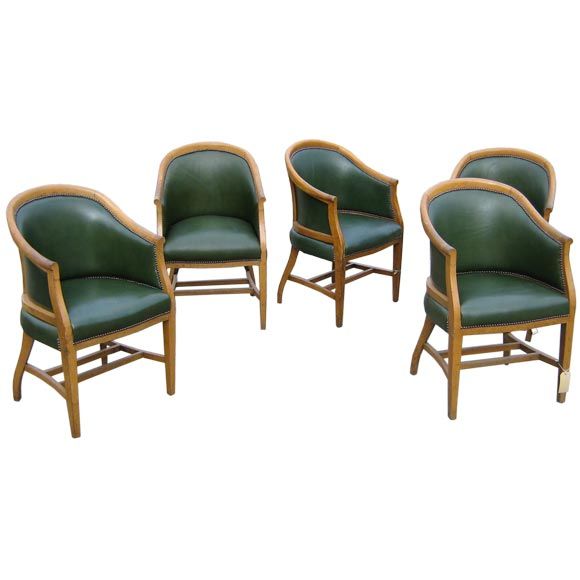 Set of Antique Barrel Back Chairs For Sale