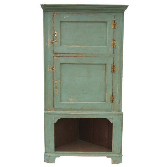 Painted corner cabinet For Sale