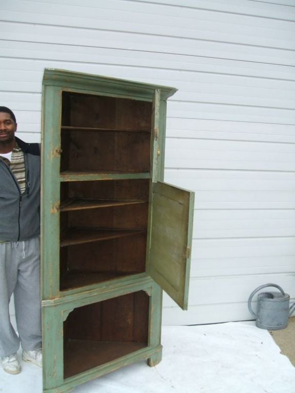 English Painted corner cabinet For Sale