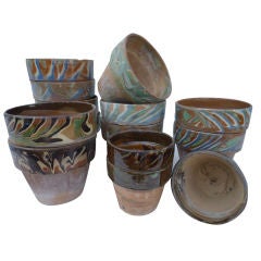 Pretty French Pots with Glazed Rims Pretty French Pots with Glazed Rims