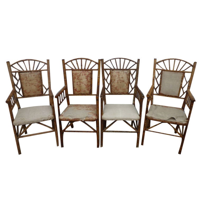 Suite of French Bamboo Chairs