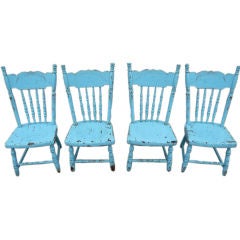 Antique 4 High-back Children's Chairs