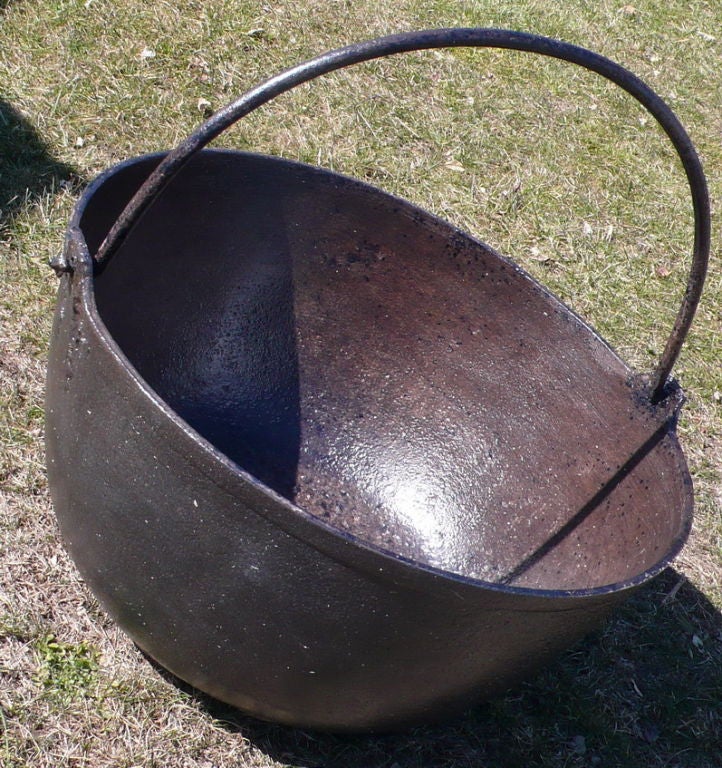 American Large Cast Iron Log Holder Cauldron