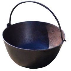 Antique Large Cast Iron Log Holder Cauldron