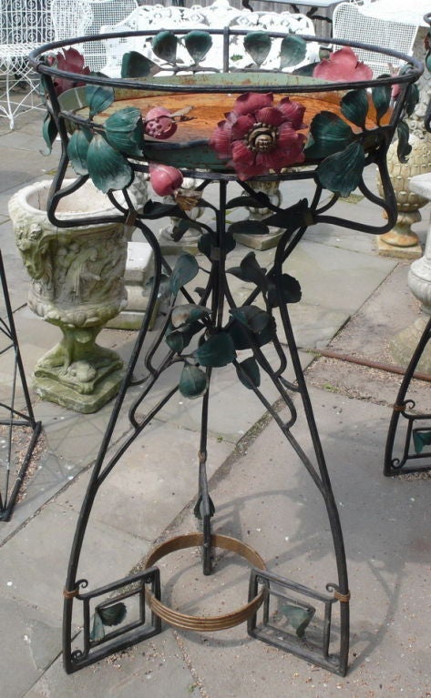 Beautiful Pair of Tall Tole    Plant Stands 1