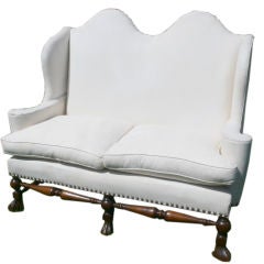 Pair of High Back Settees