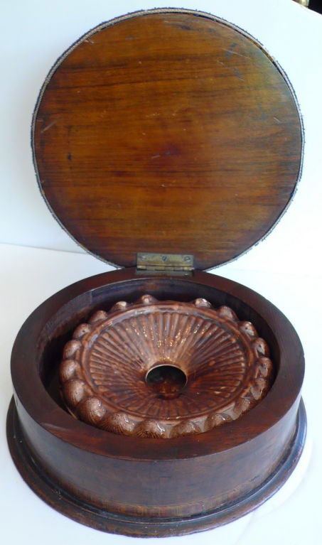 19th Century Needlepoint Footstool Spittoon