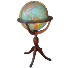 Illuminated Replogle 16" Library Globe on Mahogany Stand