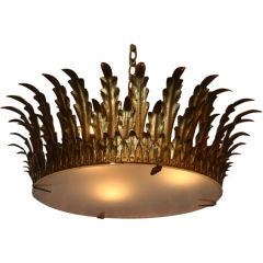 Gilt Metal Crown Ceiling Fixture