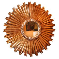 Beautiful Gilt Wood Sunburst Mirror