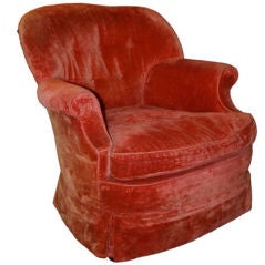 Pair of  Red Velvet Armchairs