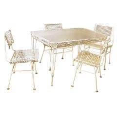 Mid-Century White Iron Garden Set 11