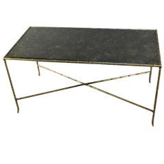 Brass and painted glass cocktail table