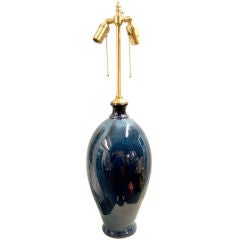 Vintage 1970's Glazed Vase with lamp application.