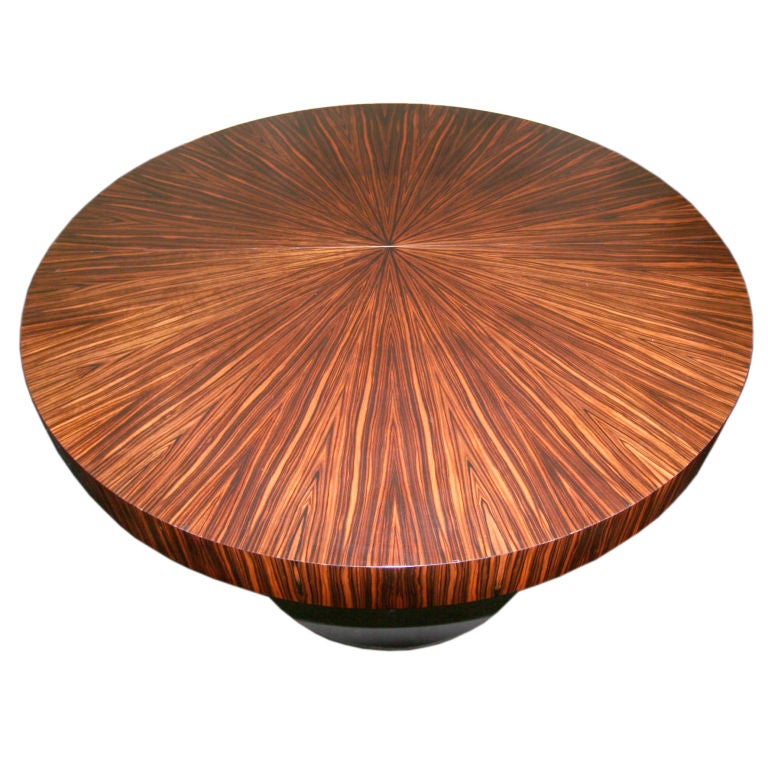 An estate french style Zebra wood dining Table one of a kind at 1stDibs