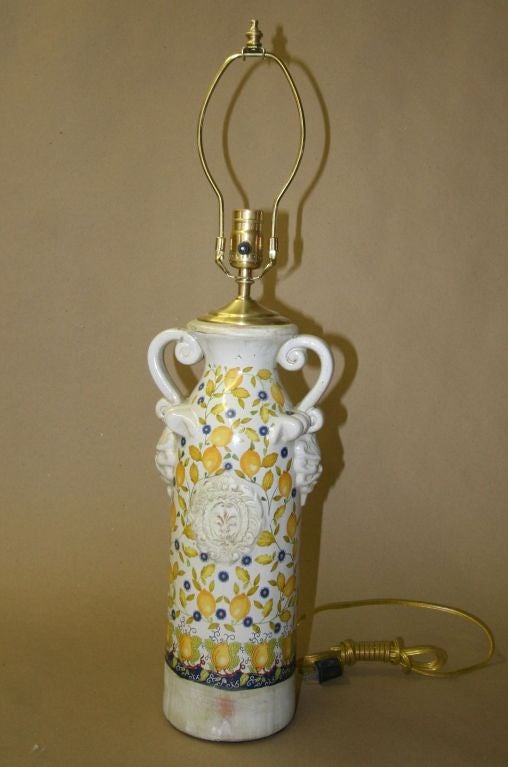 Pair of 1950's Provencal Urns with lamp application.