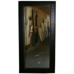 A Great full size Art and Craft  style Woven Leather mirror.