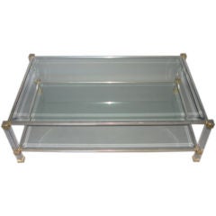 Lucite, Chrome and Glass 2-Tier Coffee Table