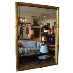 Vintage Gold Gilt Neoclassical Reed and Ribbon Motif Mirror