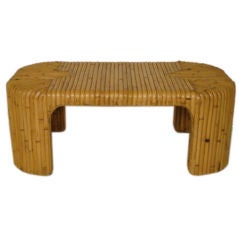 Vintage Rectangular Rattan Coffee Table