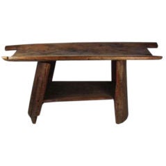 Rustic French Buffet/Console Table with Curved Oak Top