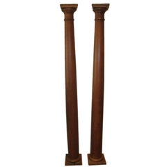 Pair of French Carved Wood Columns
