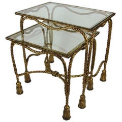Set of Two Gilded Vintage Nesting Tables