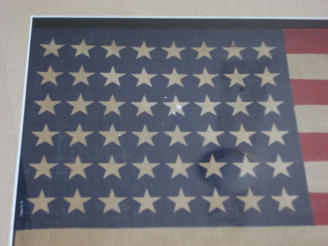 Small Vintage Framed 48 Star American Flag