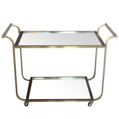 Vintage Brass Mirror Two Tier Bar Cart Vintage Brass Mirror Two Tier Bar Cart