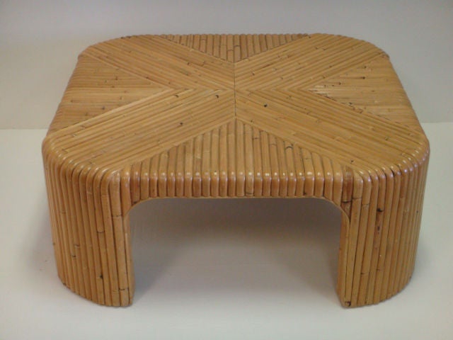 Vintage Square Rattan Coffee Table