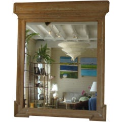 Large French Antique Wood Framed Mirror