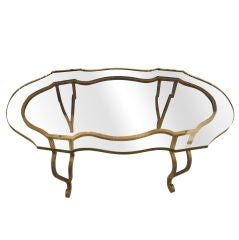 Exquisite Scroll Leg Gilded Coffee Table with Glass Top Exquisite Scroll Leg Gilded Coffee Table with Glass Top