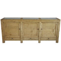 Antique Chinese Elm Buffet with Inset White Marble Top