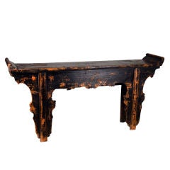 Rustic Rubbed Black Altar Table