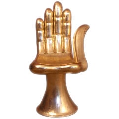 Signed Pedro Friedeberg Gilt Hand Chair 9