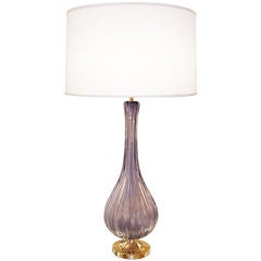Barovier Smoky Purple Fluted Glass Lamp